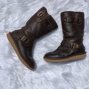 UGG Australia Sutter Distressed Brown Leather Boot